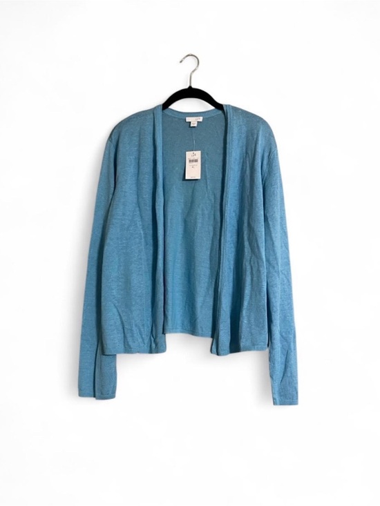 J. Jill Sweaters - J.Jill Sweater Sz XL Light Blue Open-Front Cardigan Linen/Modal/Cotton Blend